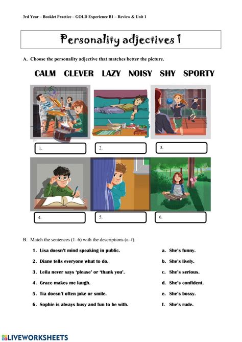 Personality Adjectives Worksheet Personality Adjectives Character Trait Worksheets Adjectives
