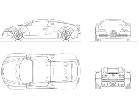 Bugatti Veyron Plan Dwg File Cadbull