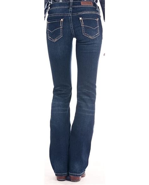 Rock And Roll Cowgirl Riding Bootcut Extra Stretch Jeans W7 2523