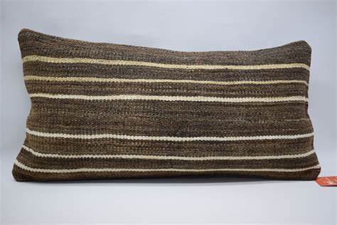 kilim pillow / handwoven pillow / 12x24 floor pillow / bench pillow / striped pillow / kilim ...
