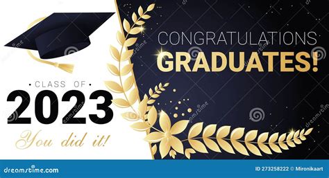 Congratulations Graduates Class Of 2023banner Design Template For