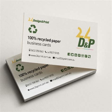 Budget Recycled Paper Business Cards Printing Melbourne 100 Recycled