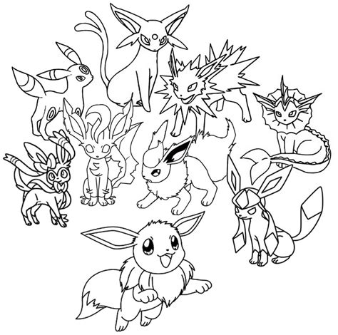 Disegno da colorare Pokémon Eevee Evolutions 11