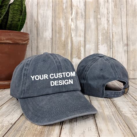 Custom Washed Dad Hat Embroidered Dad Cap Low Profile Etsy Uk