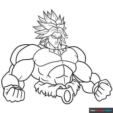 Broly Coloring Page Easy Drawing Guides