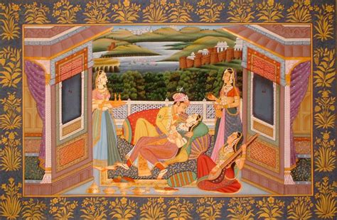 Scene From A Mughal Harem Exotic India Art