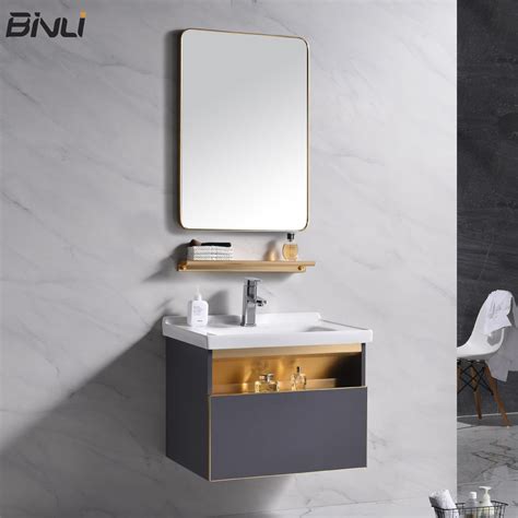 Modern Sanitary Ware Bathroom Sink Wooden Furniture Wall Mounted