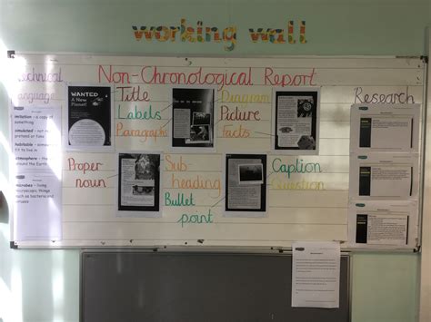 Non Chronological Report Working Wall Non Chronological Reports Ks2