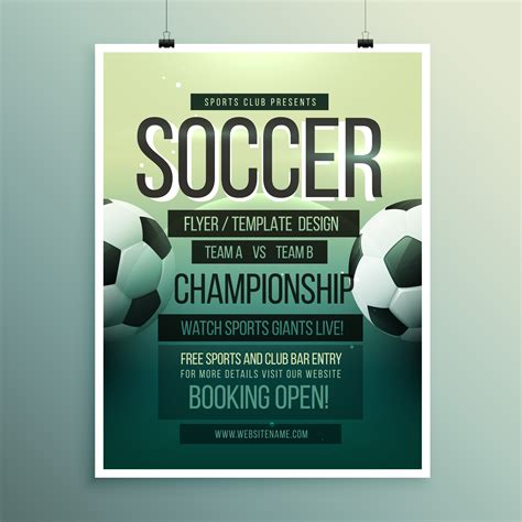 Soccer Tournament Championship Game Flyer Brochure Template Download