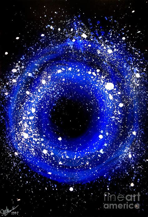 Ring Shaped Blue Galaxy Space Art Painting By Sofia Goldberg Fine