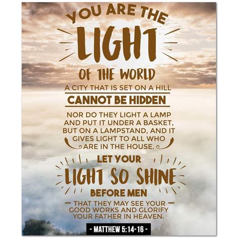 Bible Verse Canvas You Are The Light Matthew 51416 Christian Home