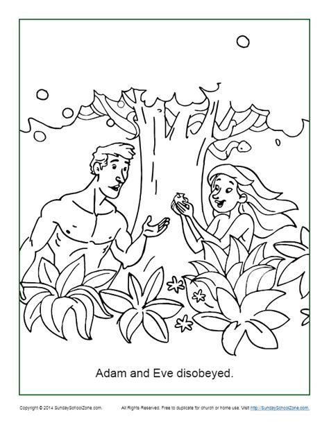 Adam And Eve Disobeyed Coloring Page