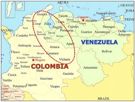 Political Map Of The Border Between Colombia And Venezuela 75