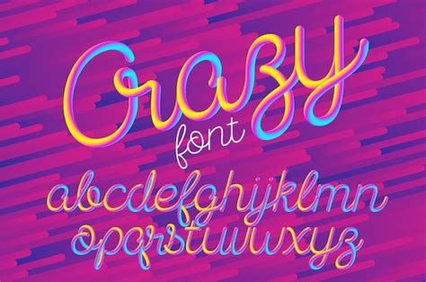 Premium Vector Crazy Color 3d Alphabet Font