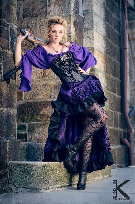 size purple steampunk outfit pirate saloon girl wild etsy