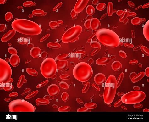 Red Blood Cells Medical Hematology Vector Background With 3d Macro