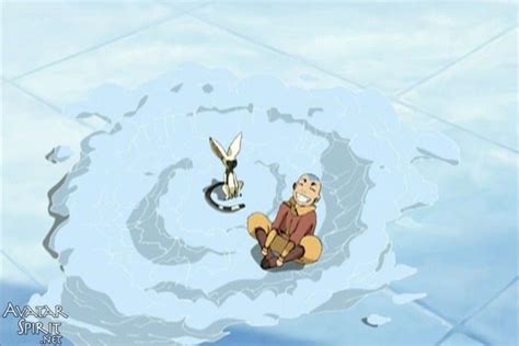Avatar Aang Laughing While Rolling Around In The Snow With Momo Inside