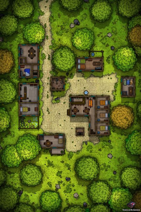 Forest Village D D Map For Roll20 And Tabletop Dice Grimorium