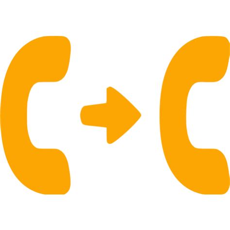 Orange Call Transfer Icon Free Orange Phone Icons