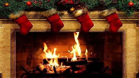 Christmas Fireplace Background Wallpapertag