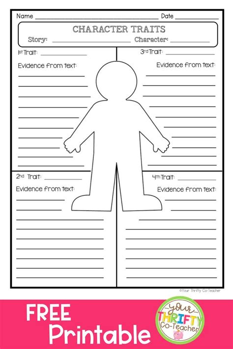 Identifying Character Traits Worksheet Free Kidsworksheetfun