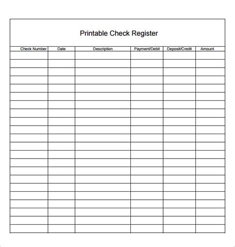 7 Best Images Of Free Large Printable Check Register