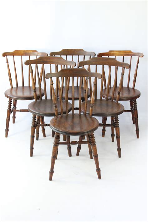 Original vintage kitchenware for period, country & retro homes: Harlequin Set 6 Antique Ibex Kitchen Chairs