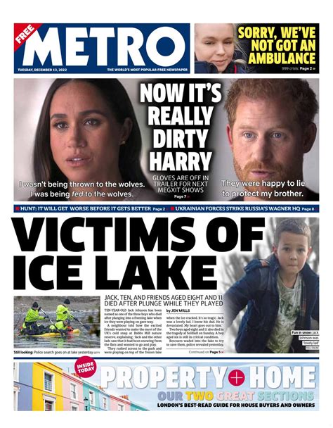 Metro Front Page 13th Of December 2022 Tomorrow S Papers Today