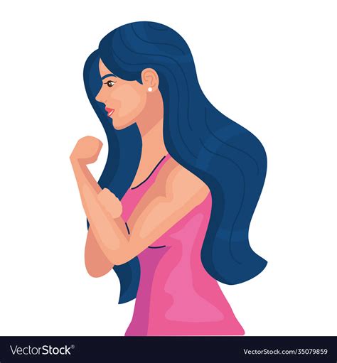 Women Empowerment With Woman Cartoon From Side Vector Image