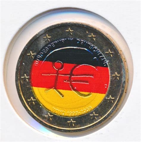 Germany 2 Euro 1999 2009 Emu Coloured