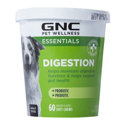 Gnc Pet Wellness Essentials Probiotic Prebiotic Digestion Chews 60