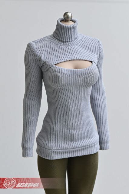 1 6 Female Top Model High Collar Open Chest Long Sleeve Sweater Body Accessories Ebay