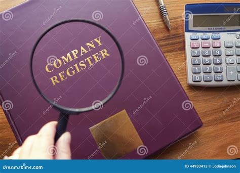Company Register Under Magnifying Glass Stock Image Image Of Audit