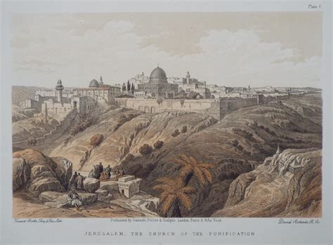 Antique Lithograph Jerusalem The Church Of The Purification