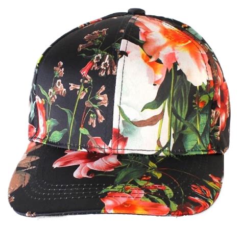 Fashion Floral Print Cap Urban Glitz And Glamour