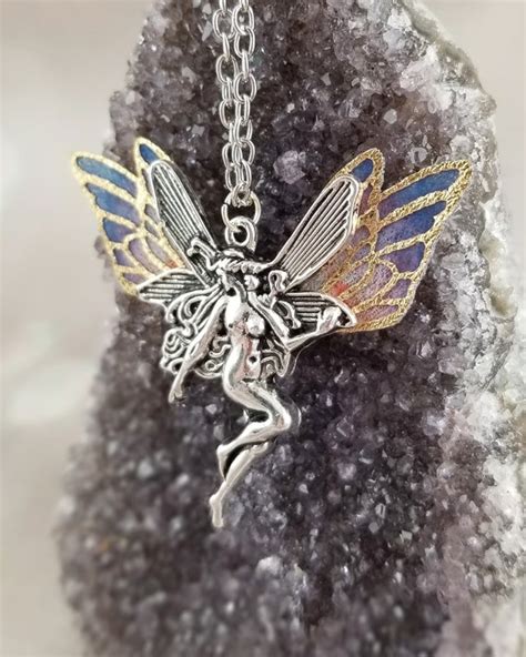 Silver Fairy Necklace Fairy Necklace Fairy Wings Fairy Etsy