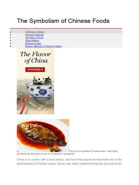The Symbolism Of Chinese Foods Pdf Foods Cuisine