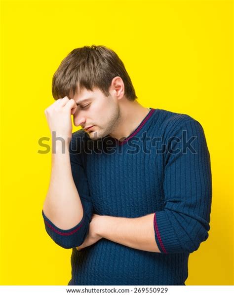 Young Man His Hand On Head Stock Photo 269550929 Shutterstock
