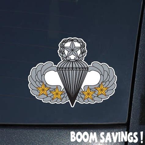 Us Army Badge Parachutist Master 5 Combat 6 Decal Sticker Car
