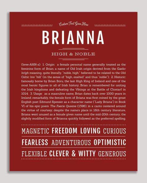 Brianna Classic Name Print Classic Names Names Names With Meaning