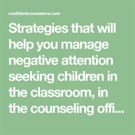 Strategies To Manage Negative Attention Seeking Attention Seeking