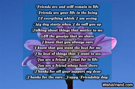 Friends Are And Will Remain In Life Friendship Day Poem