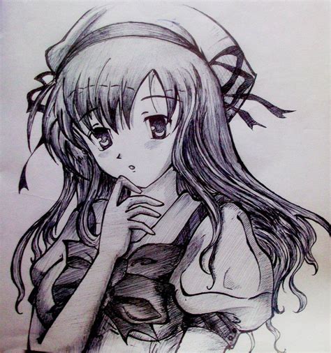 Pencil Anime Characters Female Drawing Img Wildflower