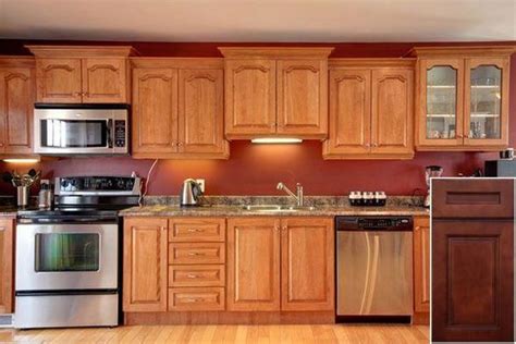 Offering The Best How To Update Your Oak Cabinets Red Kitchen
