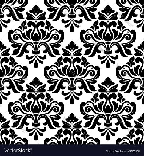 Black And White Damask Seamless Pattern Royalty Free Vector