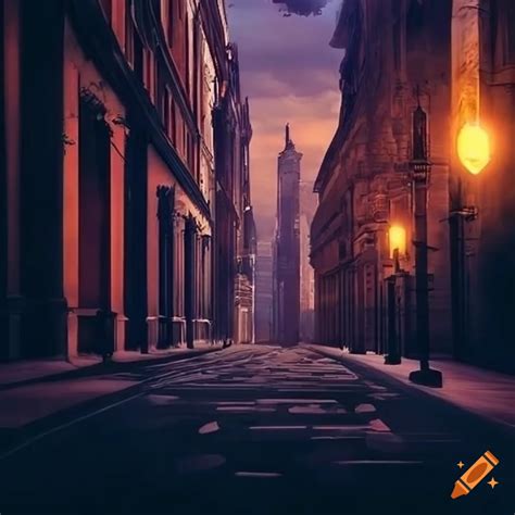 Surreal City Streets With Warm Lighting