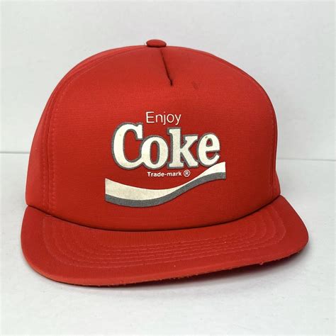 Vintage Vtg Enjoy Coca Cola Hat Snapback Trucker Cap 80s Coke