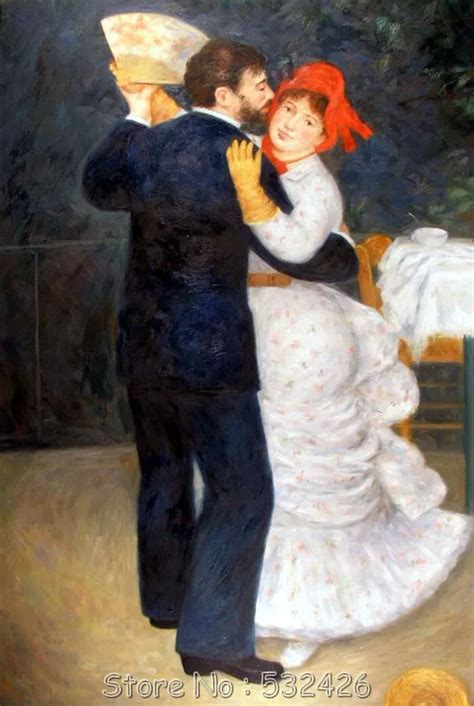 Famous Renoir Reproduction Ballroom Dancing Couple Handpainted Oil