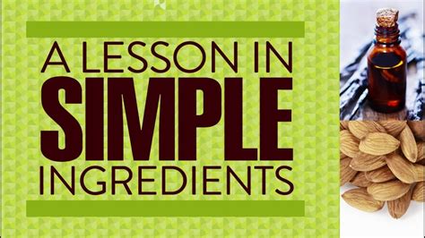 Simple Ingredients Designing A Recipe Youtube