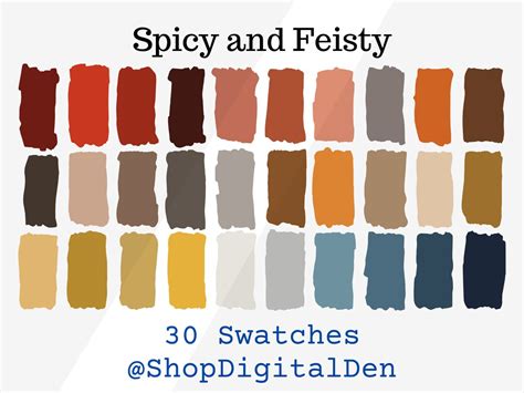 spices procreate color palette food art fall color scheme autumn tones digital lettering